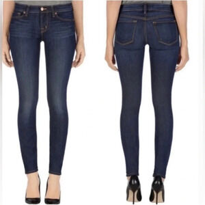 JBrand Dark Wash Low Rise Pencil Split Leg Size 27